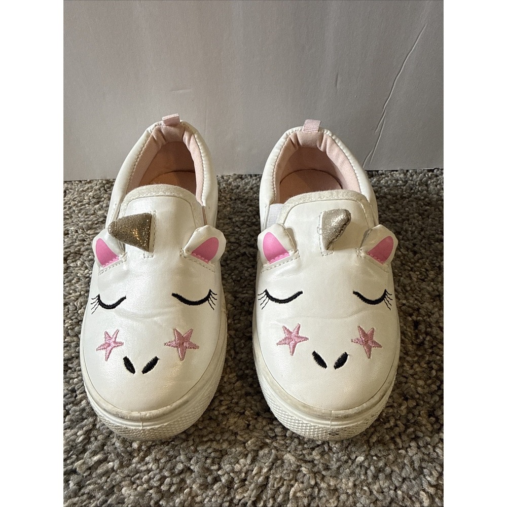 White Unicorn Slip On Shoes Girls Size 10